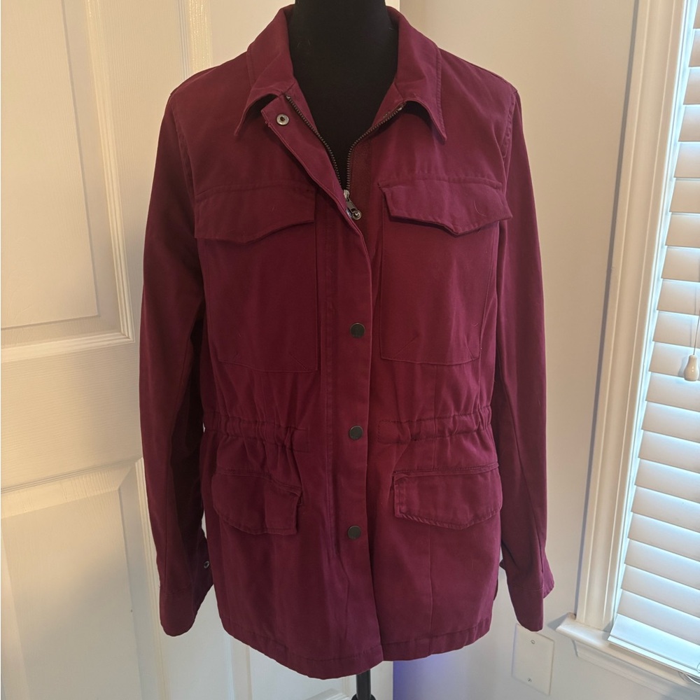 a.n.a Women's Deep Red Utility Jacket